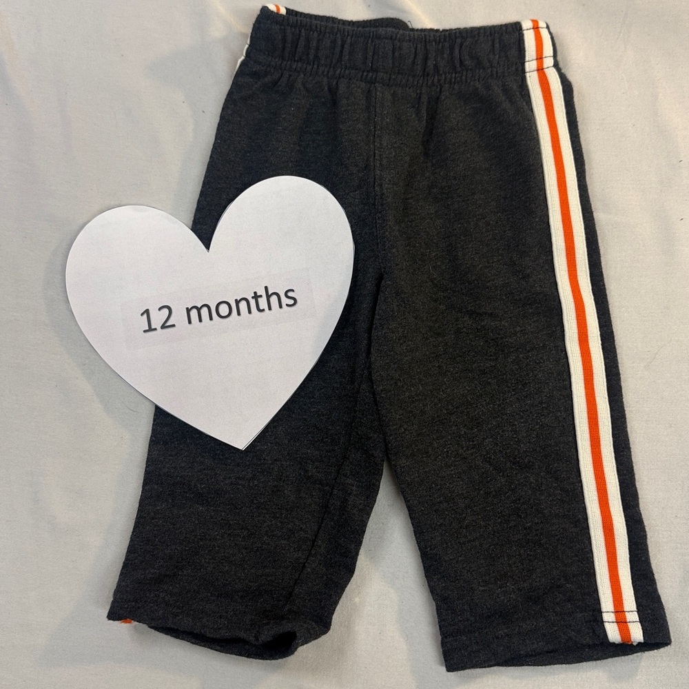 Jumping Beans Black Joggers with Orange Stripe